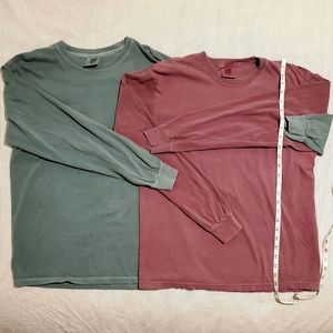 Set of 2 comfort colors long sleeve shirts